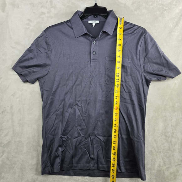 REISS Egyptian Cotton Men's Gray Short Sleeve Pocket Polo Shirt Size Large‎ - Picture 5 of 10